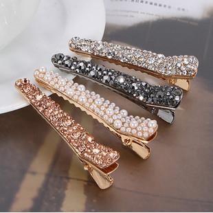 Kẹp tóc kim cương giả ngọc trai HỢP KIM, phụ kiện tóc thời trang phiên bản Hàn Quốc A013