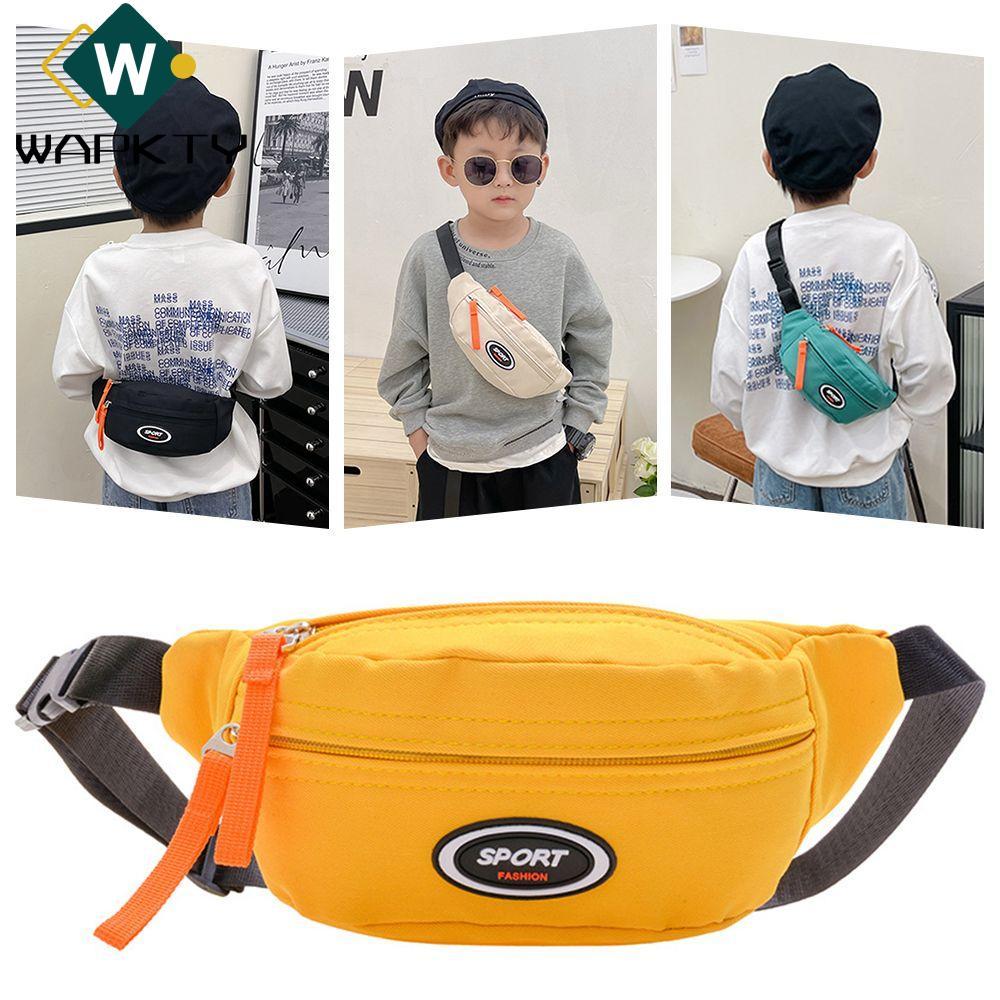 WAPKTY Fanny Pack, Túi đeo ngực trẻ em siêu nhẹ có dây kéo, Túi đeo chéo đa năng chống nước dung tích lớn