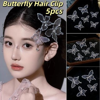 [Giao hàng từ Việt Nam] OAKANDME 5 cái / bộ Kẹp tóc bướm, Kẹp tóc hình bướm tinh tế thủ công, Bộ phụ kiện mũ đội đầu cô dâu phong cách ngọt ngào thanh lịch đáng yêu