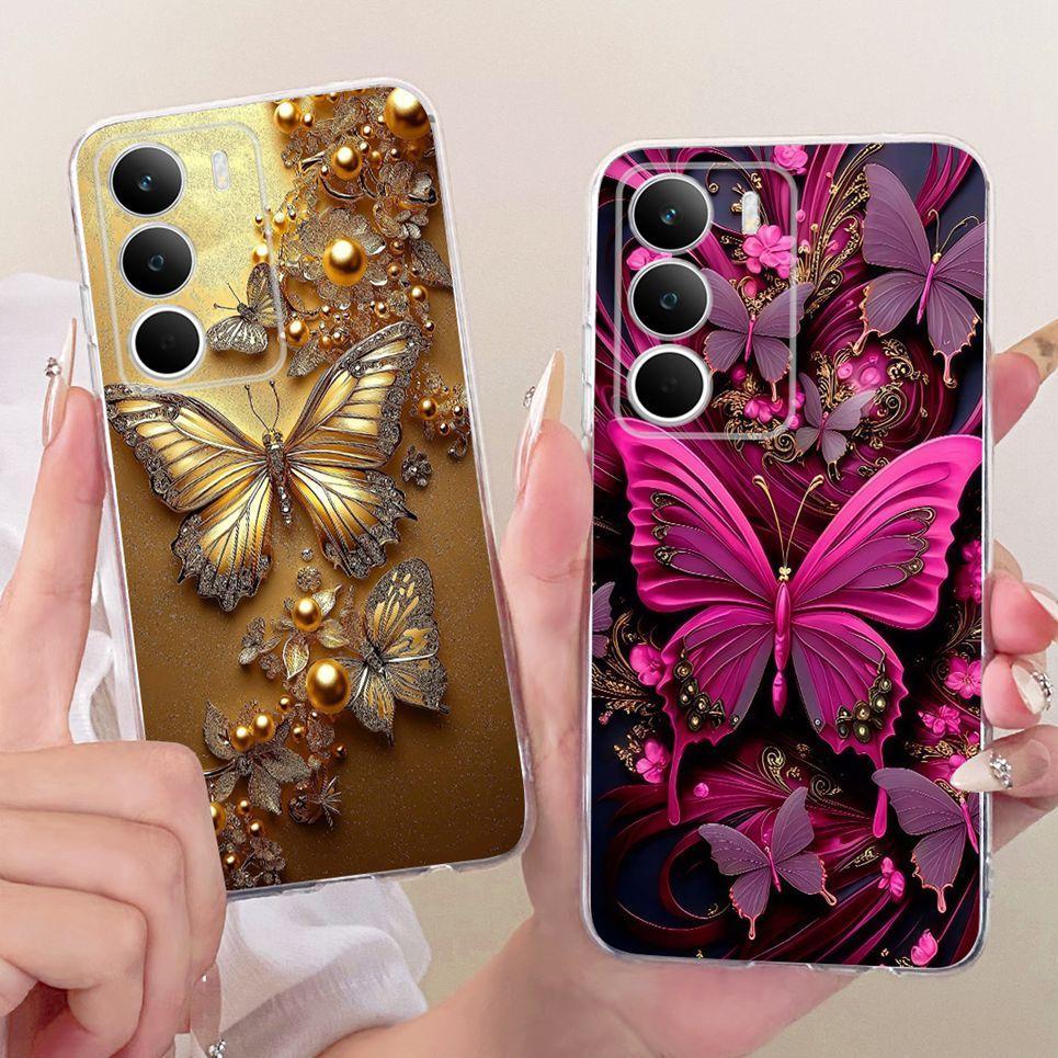 6.67 "Vỏ Silicon Mềm Trong Suốt Cho Realme C71 Global RMX5303 Vỏ Điện Thoại Hoạt Hình Mèo Rồng Hoa Bướm Họa Tiết