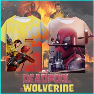 GN Deadpool Wolverine Cosplay vải 3D mùa hè Áo thun ngắn tay Anime NG