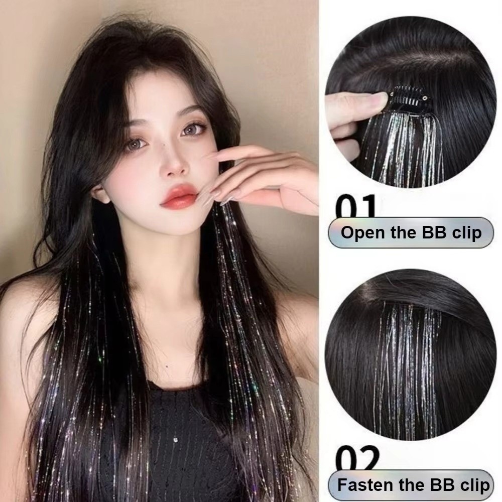 Kẹp tóc PWSEND sáng bóng cho mở rộng tóc, phù hợp thời trang và tiệc Giáng sinh
