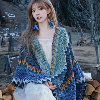 Khăn choàng dân tộc tua rua retro, phù hợp mùa thu đông