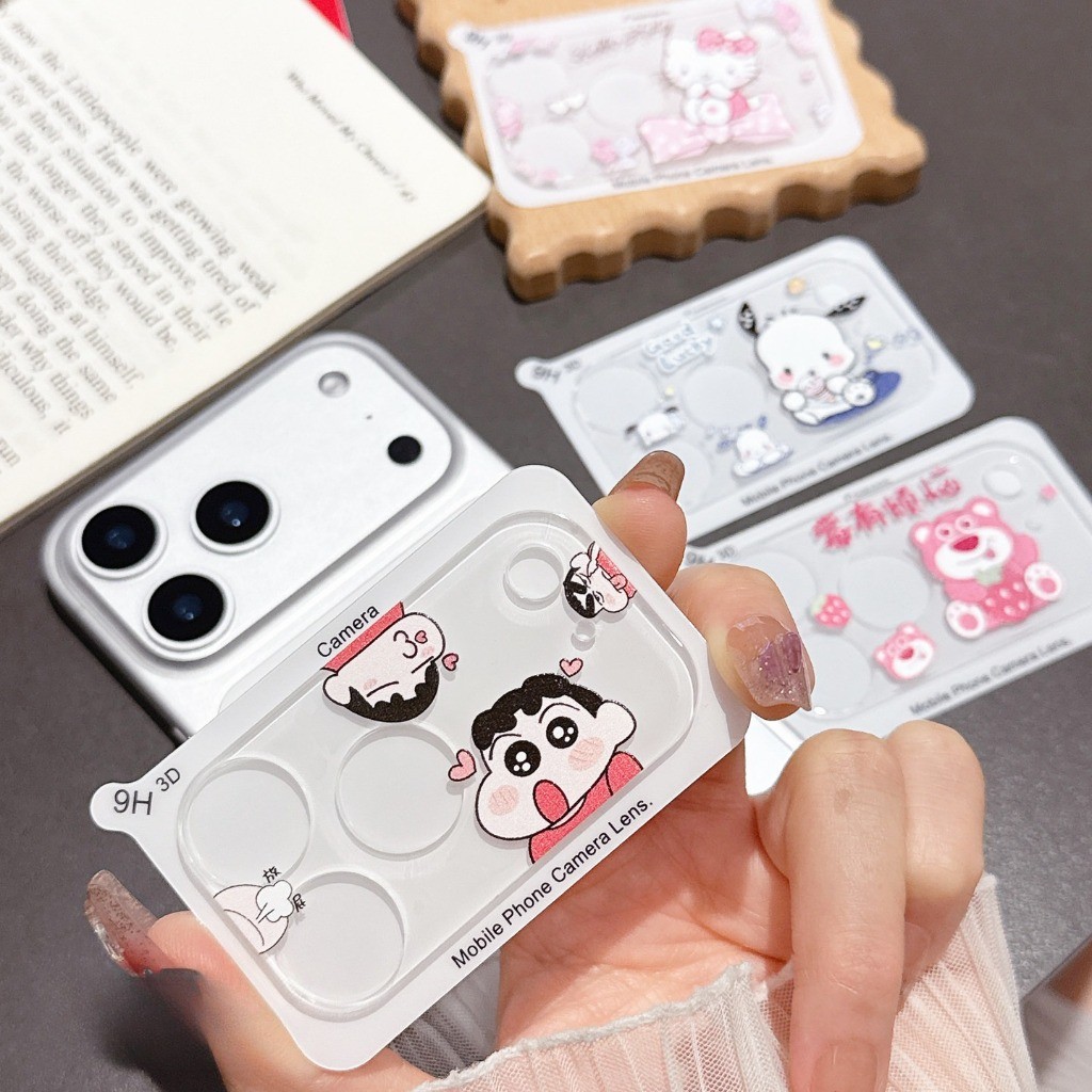 Phim hoạt hình dễ thương Stitch Hello Kitty Kính cường lực Phim ảnh cho iPhone 17 Pro Max / 17 / 16 Pro / Bảo hiểm toàn diện Bảo vệ camera điện thoại