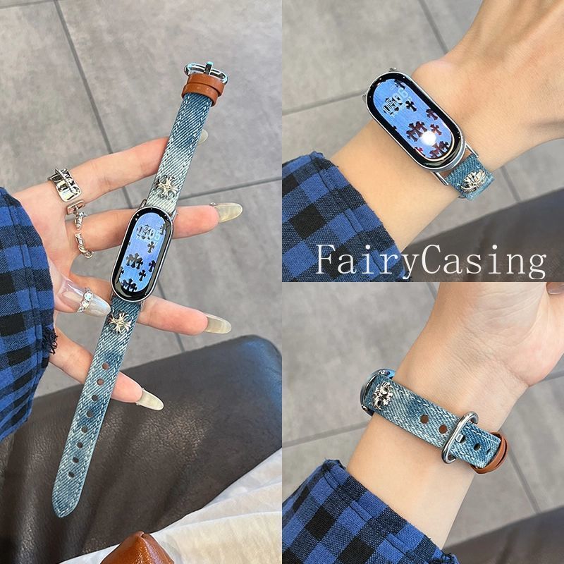 Cao Bồi Chuyển Đổi Cho Xiaomi Mi Band 9 Dây Đeo Cho Mi Band 10 Vòng Tay Gốm Cho Miband 7 6 5 4 3 Dây Đeo Tay Phụ Kiện