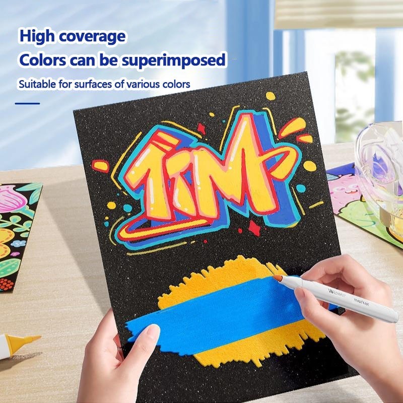 An Toàn Bút Acrylic Marker | Màu Rực Rỡ Chấm Khô Nhanh | Bền Màu Vẽ Trên Mọi Chất Liệu | DIY Thủ Công