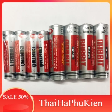 Vỉ 4 Pin con thỏ 1,5V , Pin AA lớn, Pin AAA bé, Pin tiểu, Pin đũa, lắp điều khiển, đồng đồ, đồ chơi - Chính Hãng