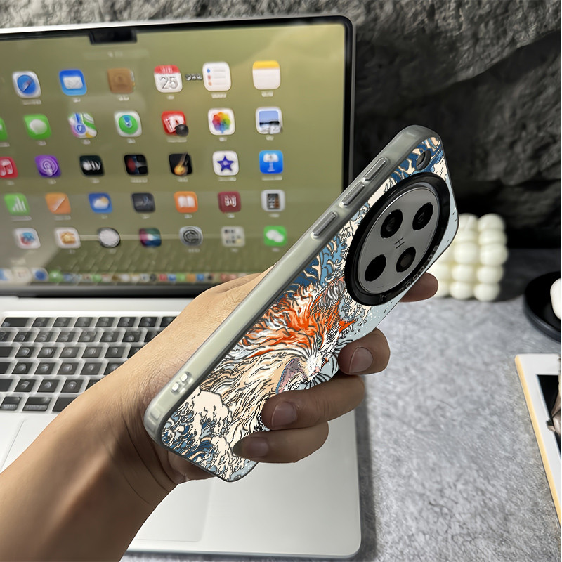 Ốp điện thoại cứng mờ hình chú mèo may mắn của Kanagawa cho Oppo Find X9 Pro X8 Ultra X8 Pro X8S + X7 Vỏ Oppo siêu chống sốc
