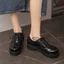 VNLDH34-39 Size Brock Da Dầu Giày Da Nhỏ Nữ Xuân Thu Phong Cách Anh Preppy Phong Cách Retro Phối Màu Phù Hợp Với Giày Công Sở Giày Gót Dày Hợp Thời Trang Gothic