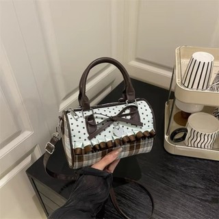 NECKLACEMASK Túi Đeo Vai Nữ, Nơ Ngọt Ngào Nhẹ Di Động Túi Gối, Thời Trang Đa Năng Vintage Kẻ Sọc Nữ Túi Xách Ví Bé Gái