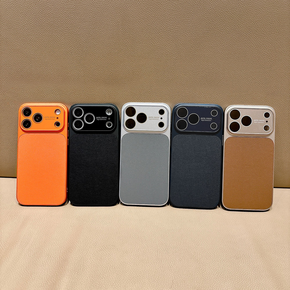 Ốp Điện Thoại Da Cửa Sổ Đơn Giản Cho iPhone 17 Pro Max 16 Plus 15 14 13 12 11 Vỏ Bảo Vệ Chống Sốc
