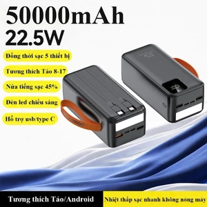 Sạc Dự Phòng 50000mAh Sạc Nhanh 22.5W Có Đèn Led Màn Hình Led Tương Thích Nhiều Dòng Thiết Bị