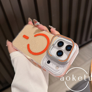 Giá đỡ ống kính kim loại vô hình thích hợp cho iPhone 17 Promax Ốp điện thoại trong suốt lấp lánh 16pm chống rơi 15 quả táo hút từ tính 14pm trong suốt 13 vỏ bọc toàn bộ