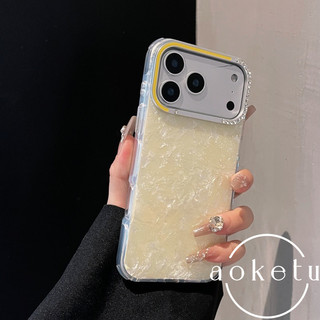Thích hợp cho Apple 17promax vỏ điện thoại sang trọng iPhone 16pro vỏ màu cam họa tiết 15 bao gồm tất cả chống rơi 14pro / 13 vỏ cứng ống kính đính kim cương