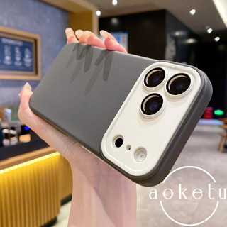 Ốp điện thoại cảm giác da cửa sổ lớn chặn màu 2 trong 1 phù hợp cho iPhone 11 12 13 14 15 16 17 Pro Max mờ bao gồm toàn bộ gương bảo vệ chống rơi