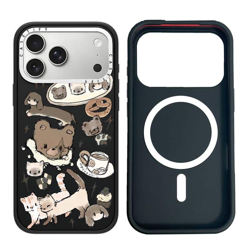 CASECASE X Cat Hẹn Hò Màu Trắng Camera Vòng Phiên Bản Mờ Đen Cứng Hút Từ Tính Tác Động Dành Cho Apple IPhone 13 14 15 16 17 Pro Max Air Plus Có Hộp