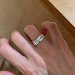 Châu Âu Mỹ ins Phong Cách Mới Zircon Full Kim Cương Hàng Nhẫn Nữ