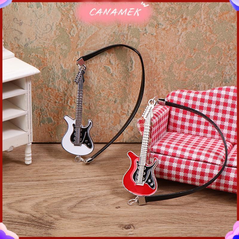 CANAMEK 1: 12 Nhà Búp Bê Thu Nhỏ Guitar Đồ trang trí Nhạc Cụ Trang Trí Búp Bê Micro Cảnh Đạo Cụ Xây Dựng CSF