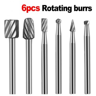 6 Chiếc Thép Vonfram Định Tuyến Bit Burr Dụng Cụ Xoay Dụng Cụ Khắc Xoay Dụng Cụ Phay Cắt Dụng Cụ Khắc Chế Biến Gỗ