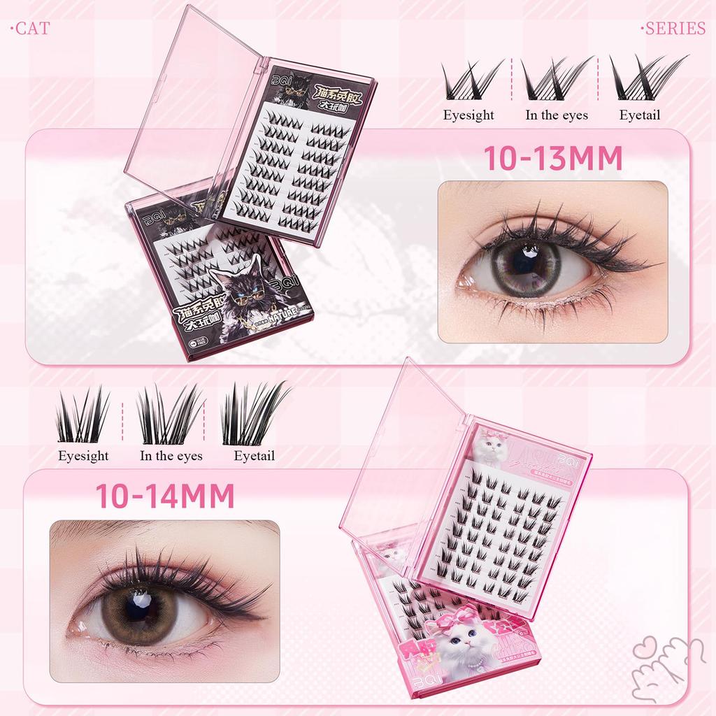 Lông mi giả Wispy tự nhiên 10-14mm - Không có keo dán thực tế để làm đẹp Cosplay