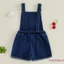 Quần yếm Denim cho bé gái mới biết đi Áo liền quần không tay dâu tây có dây đeo vai có thể điều chỉnh