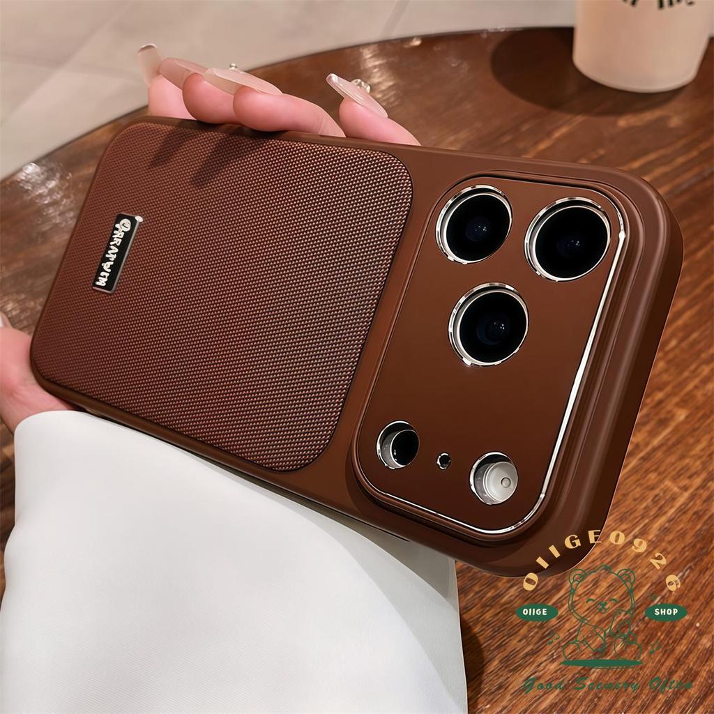 【 Ốp lưng iPhone17 】 Vỏ vải dệt chống rơi cảm giác da Vỏ điện thoại iphone17 Pro Max 16 15 14 13 cho vỏ iPhone Vỏ mềm silicon TPU chống sốc