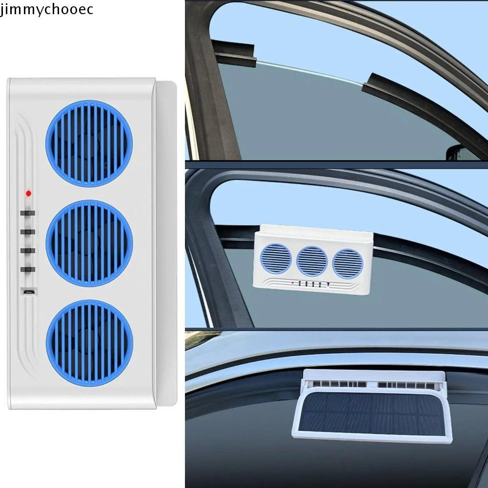 Quạt chạy bằng năng lượng mặt trời JIMMYCHOOEC, Ba cửa hàng có quạt cửa sổ ô tô nhẹ, Phụ kiện ô tô Giá đỡ lỗ thông hơi Máy làm mát quạt xe chạy bằng năng lượng mặt trời