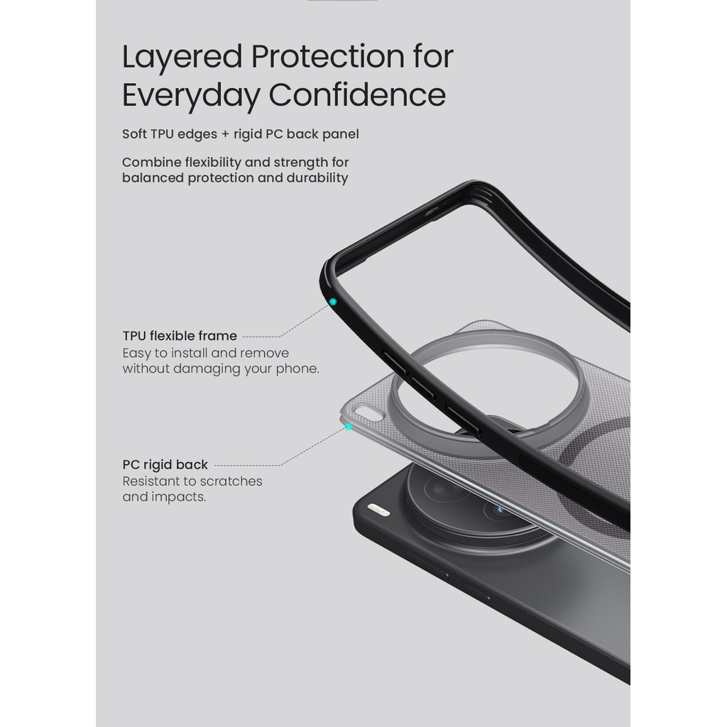 Nillkin Áp Dụng Cho Vivo X300 Ultra Frosted Shield Pro Từ Matte Bảo Vệ Mặt Sau Cứng Vỏ Điện Thoại Vỏ Bảo Vệ