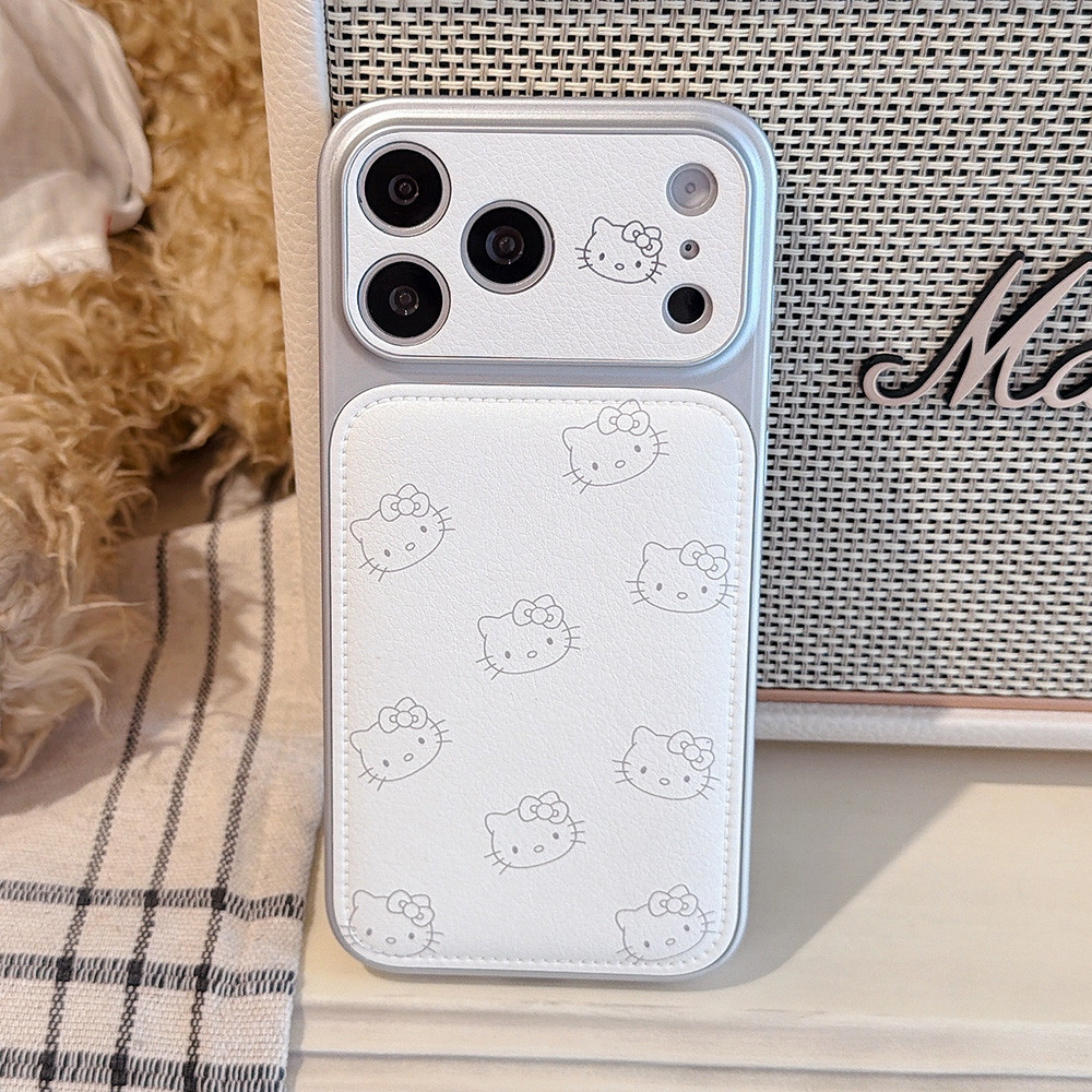 Ốp Điện Thoại Da Line Cat Bulge Cho iPhone 17 Pro Max 16 15 14 13 Vỏ Bảo Vệ Chống Sốc