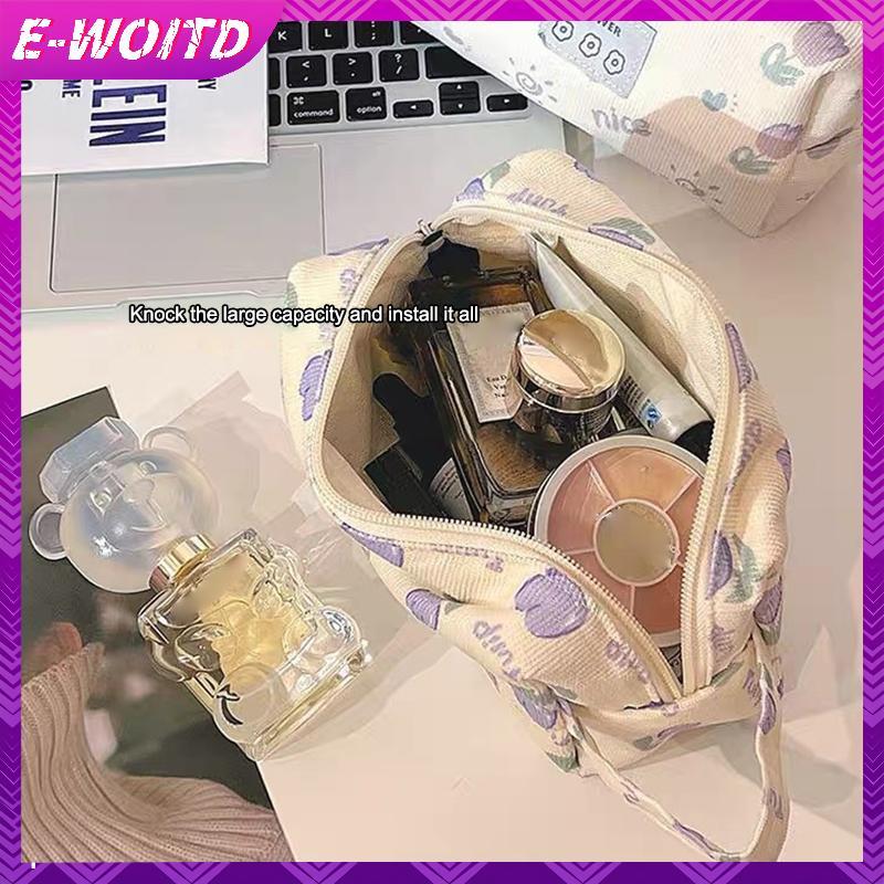 E-WOITD INS Tulip Hộp Đựng Bút Chì Dung Tích Lớn Túi Đựng Đồ Dùng Học Tập Bút Chì Túi Đựng Mỹ Phẩm Đa Năng Túi Đựng Bút Di Động E-WOITD