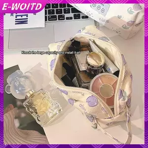 E-WOITD INS Tulip Hộp Đựng Bút Chì Dung Tích Lớn Túi Đựng Đồ Dùng Học Tập Bút Chì Túi Đựng Mỹ Phẩm Đa Năng Túi Đựng Bút Di Động E-WOITD