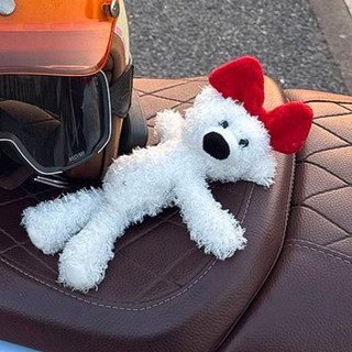 No helmet!! Motorcycle Helmet Full Face Helmet Decoration Doll Red Bow Quick Release Velcro ugKh