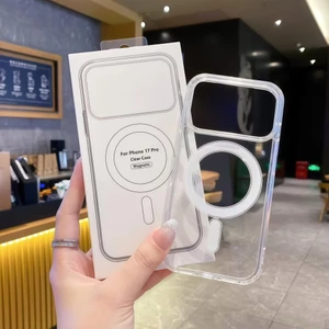 Ốp Điện Thoại Cho iPhone 17 16 15 14 13 Pro / Promax Từ Tính Trong Suốt Cứng Vỏ Bảo Vệ Chống Sốc Bao Gồm Tất Cả