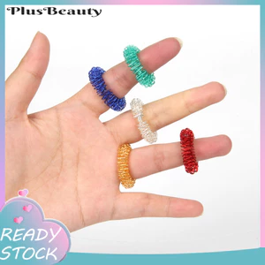 < Pluscloth > 5 Vòng Tròn Massage Tròn Không Mùi Sử Dụng Lâu Dài Giết Thời Gian Linh Hoạt Giảm Căng Thẳng Kim Loại Mini Spring Chống Căng Thẳng Nhẫn Phụ Kiện Hàng Ngày
