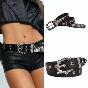 Thắt lưng thời trang nữ phong cách gothic đenpunkrock với khóa độc đáo