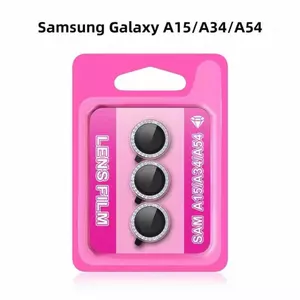 Miếng dán bảo vệ ống kính kim cương lấp lánh cho Samsung A15 / A35 / A5S - Nhẫn kim loại pha lê Bling | Độ cứng 9H | Vỏ máy ảnh sang trọng