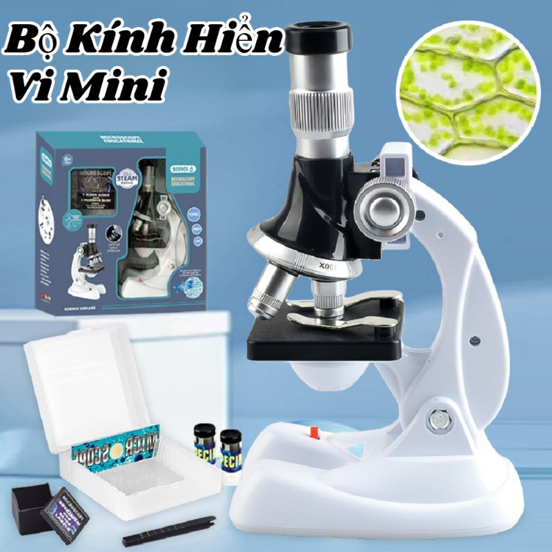 Bộ Kính Hiển Vi Mini 100X-1200X,Tròng Kính Trong Suốt,đồ Chơi Thông Minh,dành Cho Học Sinh Người Thích Khám Phá