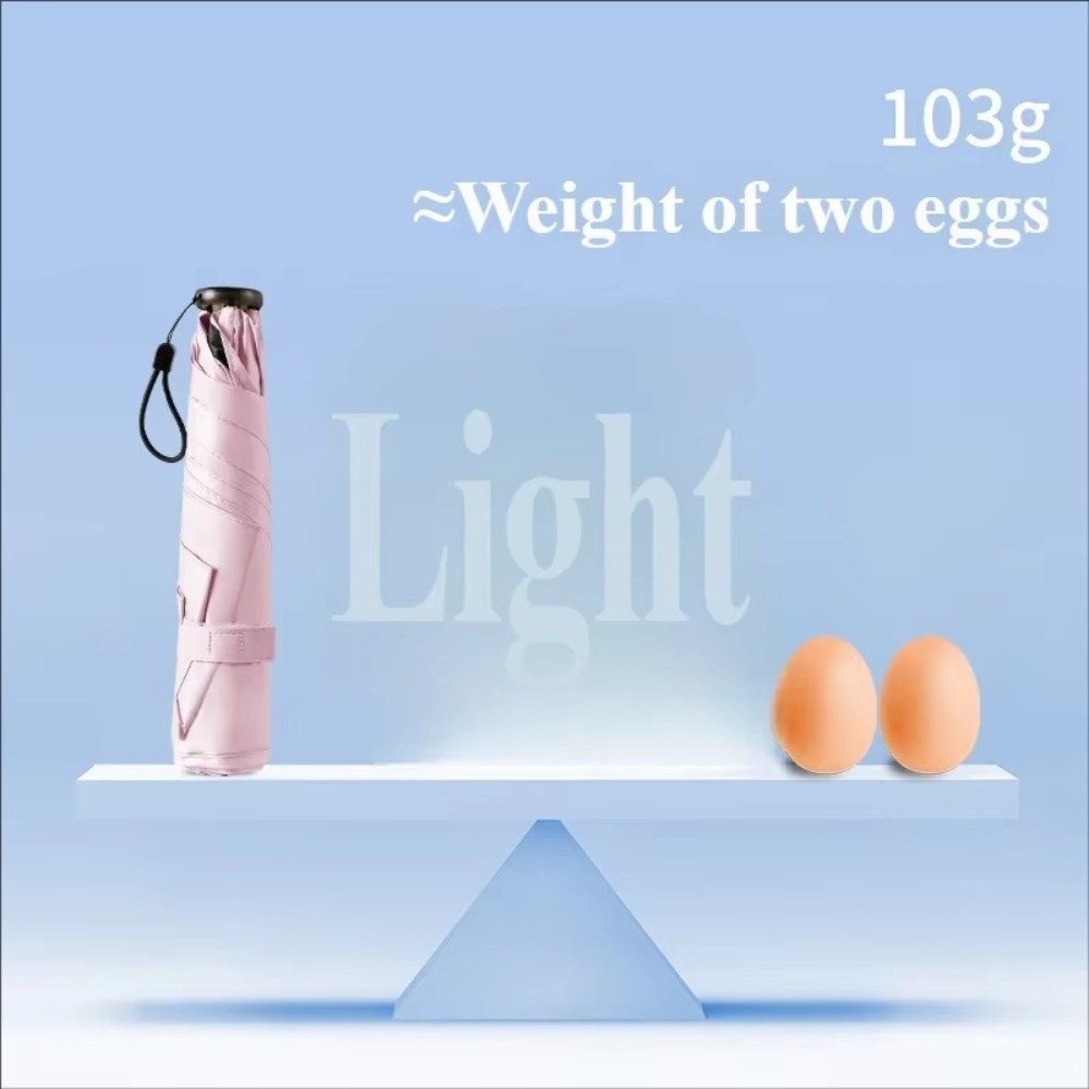 Ô dù hai mục đích JKDESIGN, Ô chống nắng bằng tay khung 6 lỗ chống tia cực tím, Ô đựng bút chì chống nắng có thể gập lại siêu nhẹ
