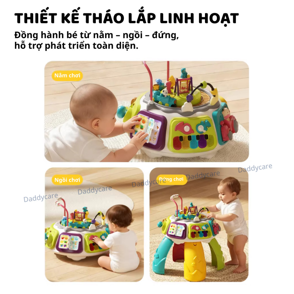 Khối bận rộn Montessori cho bé 1 tuổi đồ chơi giáo dục sớm gấp gọn đa năng Goodway Busy Cube