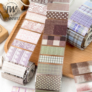 JIANWU Time Loom Series Vintage Hoa Gird Phong Cảnh Chất Liệu Cắt Dán Thêu Sò Băng Sáng Tạo DIY Tạp Chí Văn Phòng Phẩm