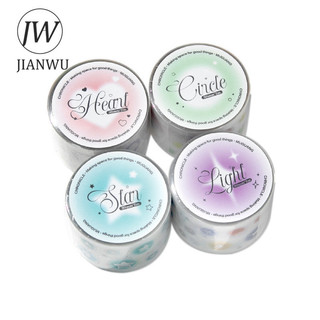 JIANWU Biên Niên Sử Muối Ánh Sáng Series Ngôi Sao Dễ Thương Tình Yêu Sương Chất Liệu Phong Cảnh Cắt Băng PET Sáng Tạo DIY Tạp Chí Văn Phòng Phẩm