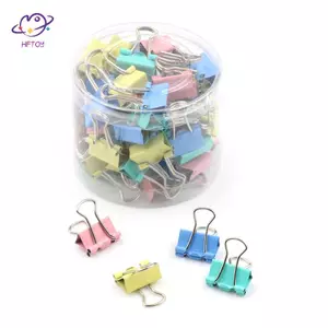 HFTOY 60 Cái 15mm Kẹp Chất Kết Dính Kim Loại Nhiều Màu Sắc Ghi Chú Tập Tin Kẹp Giấy Giá Đỡ Đồ Dùng Văn Phòng ~