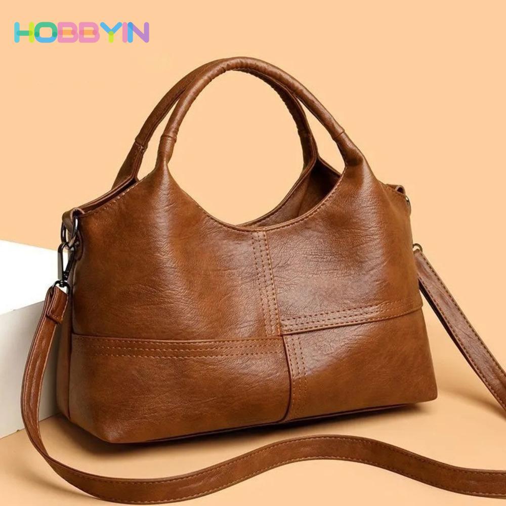 Túi đeo chéo HOBBYIN, Túi xách nhiều ngăn thanh lịch, Túi Tote công suất lớn bằng da mềm cổ điển Sử dụng hàng ngày