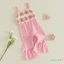 6M-4Y Bé Gái Jumpsuit Áo Liền Quần Không Tay Móc Hoa / Sọc Họa Tiết Suspender Quần