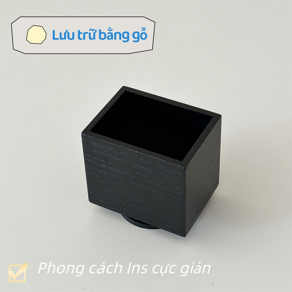Hộp bảo quản bằng gỗ, hộp đựng điều khiển từ xa phong cách Ins, để bàn cà phê / lối vào, xoay tiện lợi