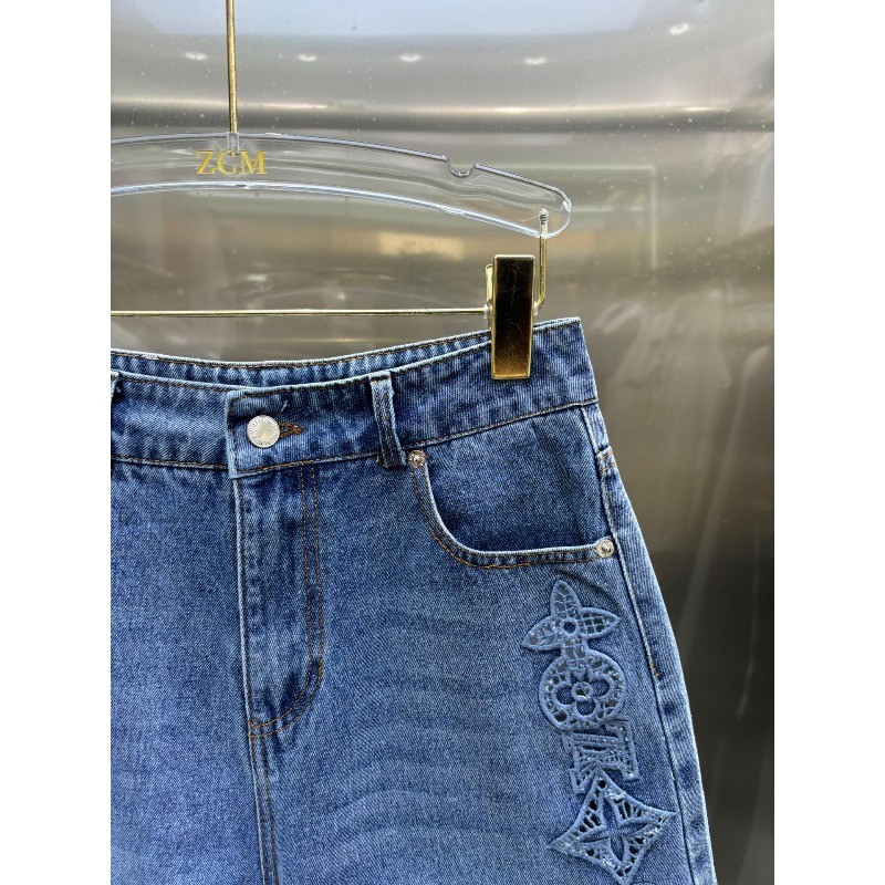 Quần short thêu Denim lưng cao mới dành cho nữ