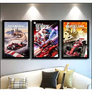 F1 Racing Poster Formula 1 Teams & Drivers Canvas Wall Art, Racing Cars & Ferrari Luxury Vehicles Decor, Frameless