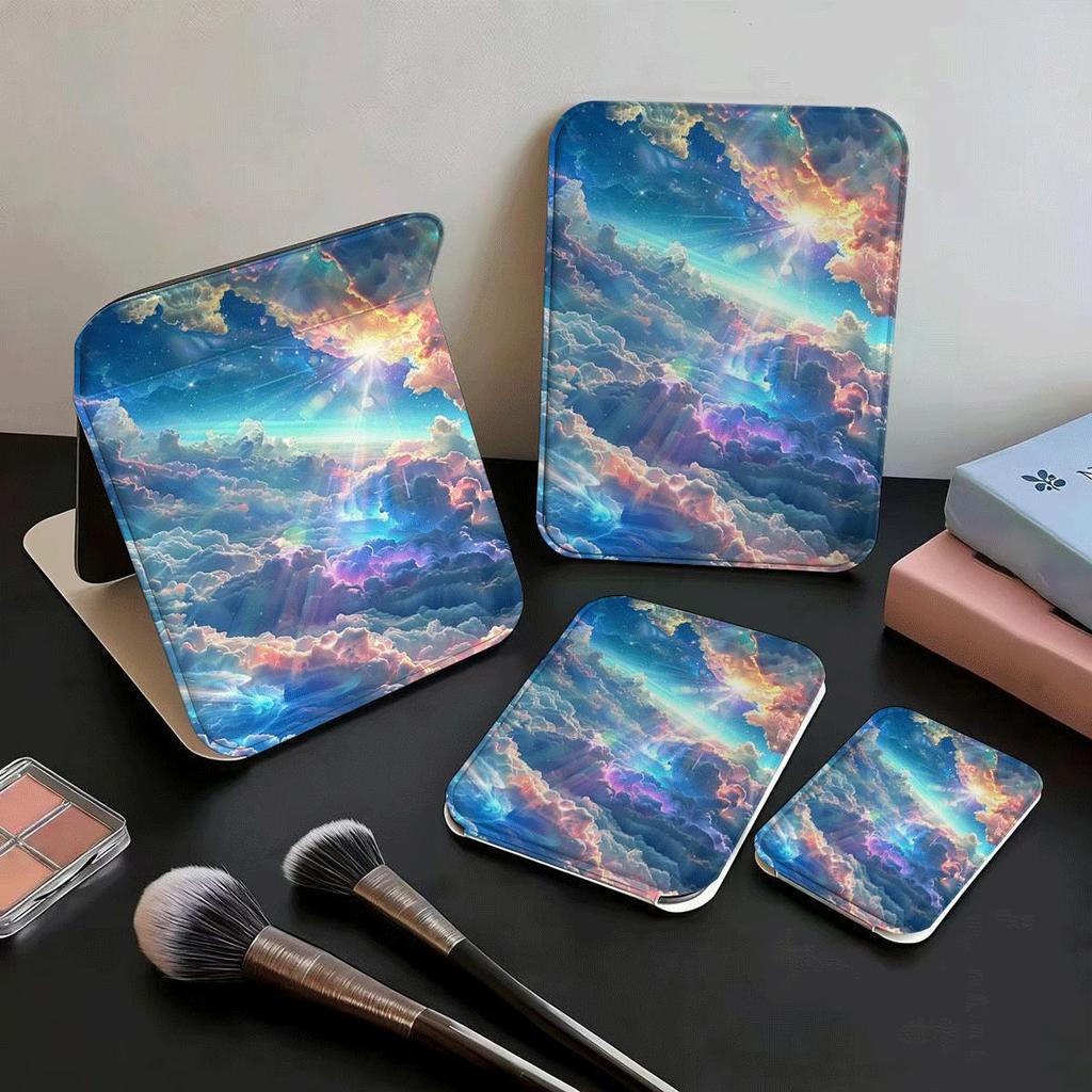Tinh vân rực rỡ Gương Gấp Xinh Đẹp Gương Trang Điểm Foldable Thời Trang Nữ