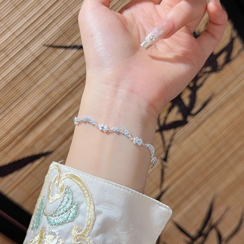 Vòng tay nữ màu xanh có nơ ngọt ngào - Quà tặng thời trang