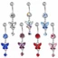 Nhẫn nút rốn IFASIN phong cách bướm nhẹ, thiết kế kẻ sọc đơn giản sáng bóng cho body piercing